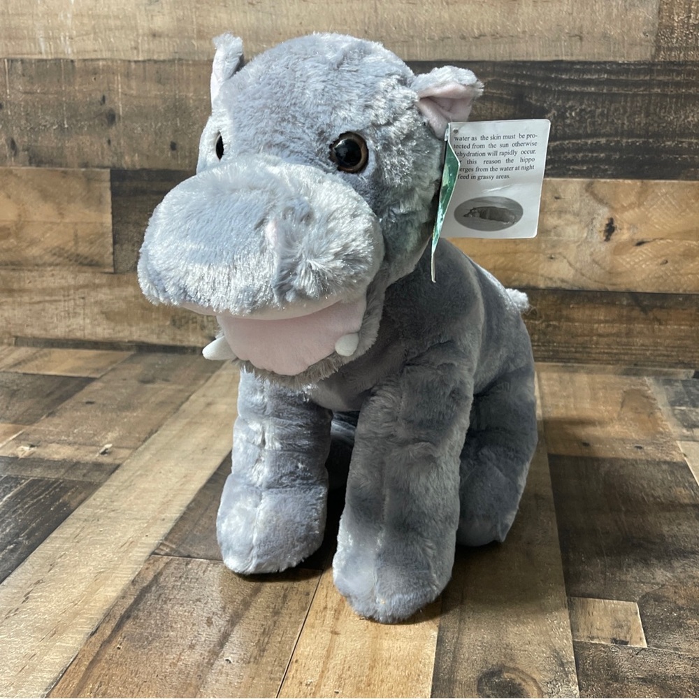NWT Fiesta Hippo Hippopotamus Plush Stuffed Animal 16.5” Standing Gray Toy Stuff